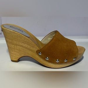 MICHAEL Michael Kors Suede Platform Wedge Sandals, Size 9.5